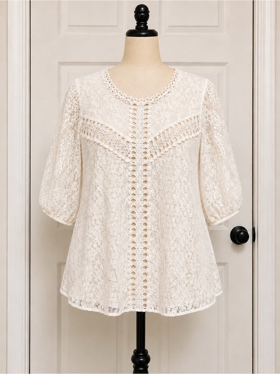 torrid Tops - Torrid Ivory Lace Crochet Top